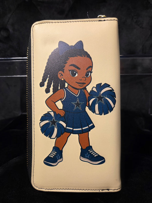 Game Day Cheer 6-Card Wallet – Blue & White Edition Cowboys Inspired