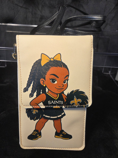 New Orleans Saints Cheerleader Phone Holder Crossbody