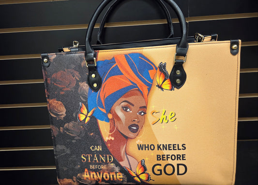 "She Who Kneels Before God" – Inspirational Handbag and Wallet Set