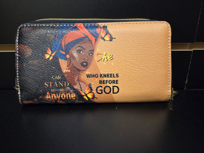 "She Who Kneels Before God" – Inspirational Handbag and Wallet Set