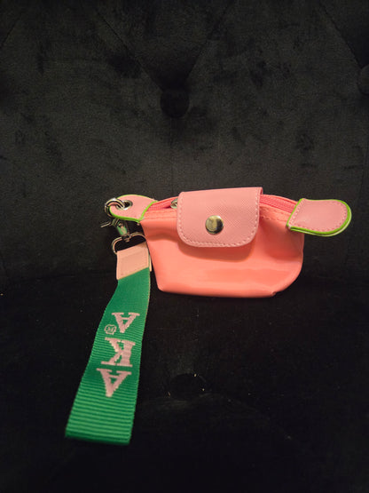 Pink Mini Coin Pouch with AKA Wrist Strap