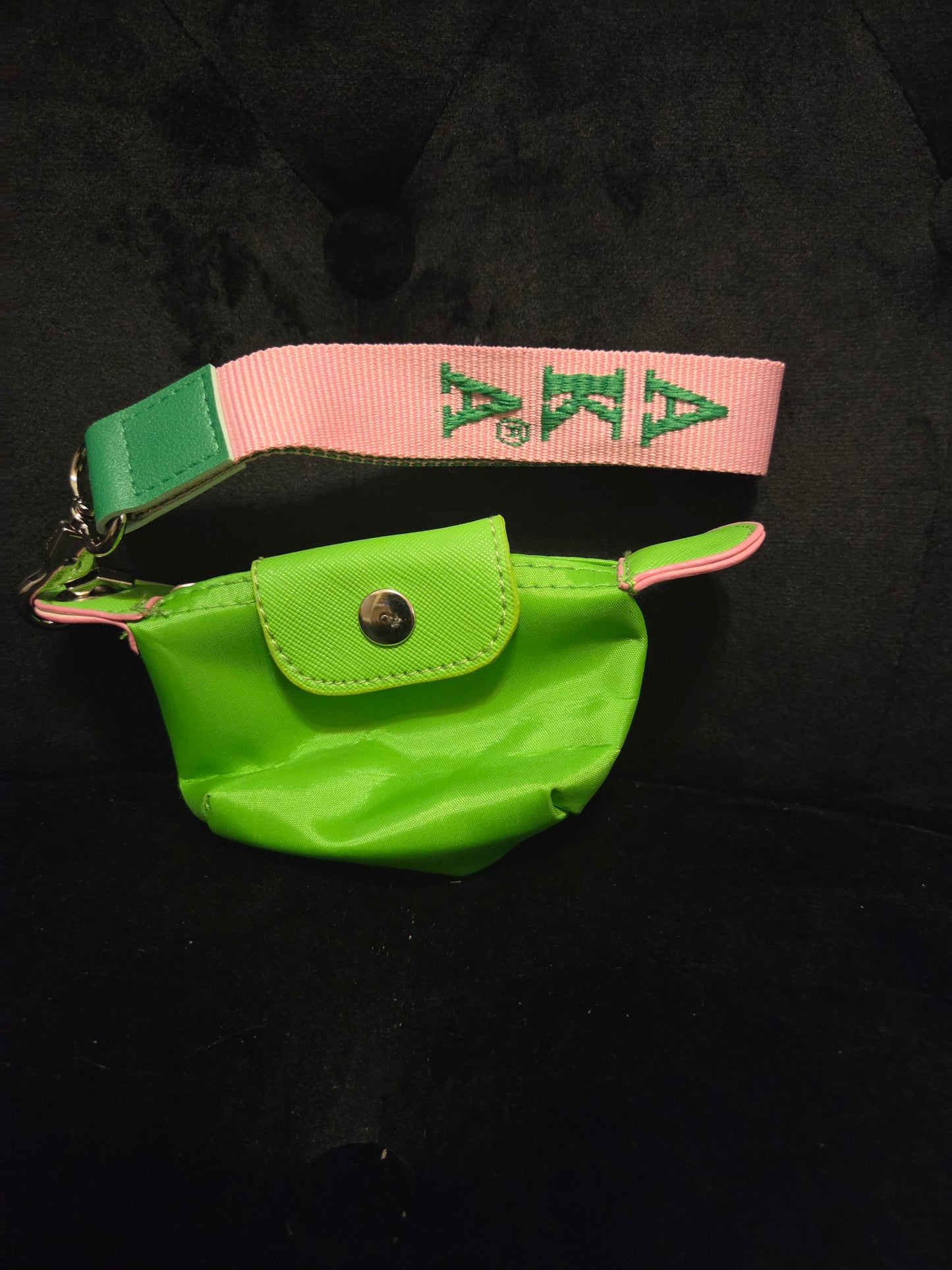 Green Mini Coin Pouch with AKA Wrist Strap