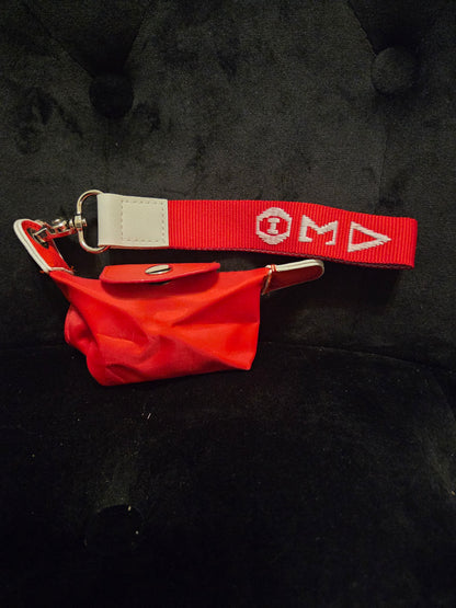 Red Mini Coin Pouch with Delta Sigma Theta Wrist Strap