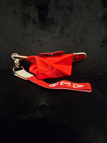 Red Mini Coin Pouch with Delta Sigma Theta Wrist Strap