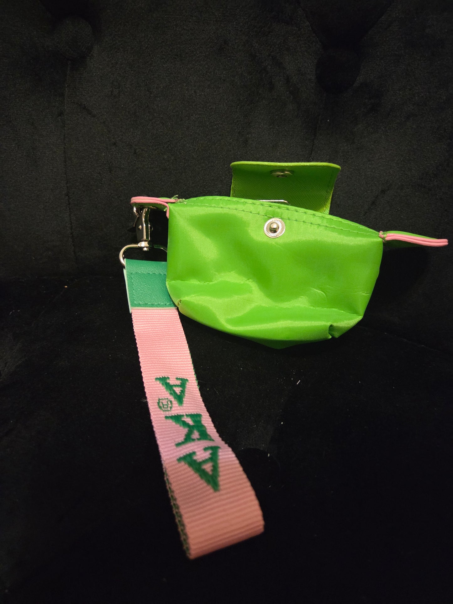 Green Mini Coin Pouch with AKA Wrist Strap