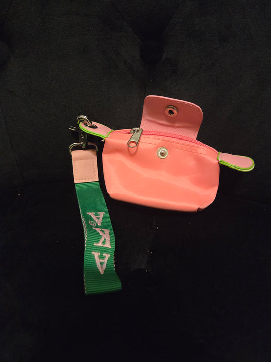 Pink Mini Coin Pouch with AKA Wrist Strap