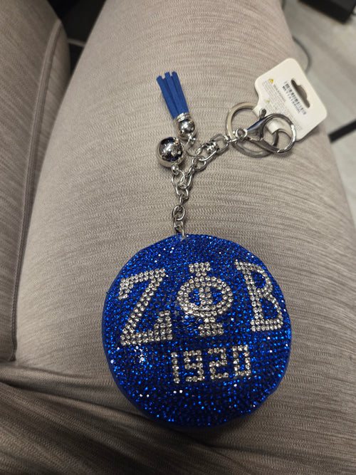 Zeta Phi Beta Rhinestone Keychain – Royal Blue Sparkle Edition (1920)