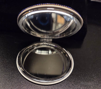 Delta Sigma Theta Rhinestone Compact Mirror – Red & Silver Sparkle Edition