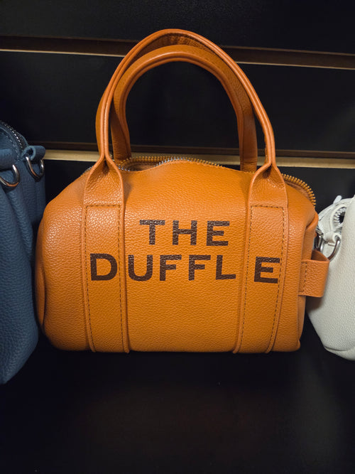 “THE DUFFLE” Mini Barrel Handbag – Orange Leather Edition