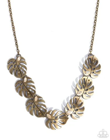Leafy Legato Brass Necklace