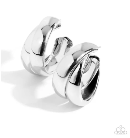 Restless Radiance Silver Hoop Earring