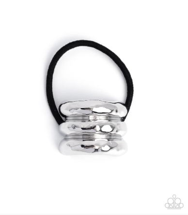 Crimped Celebrity Silver Hair Tie