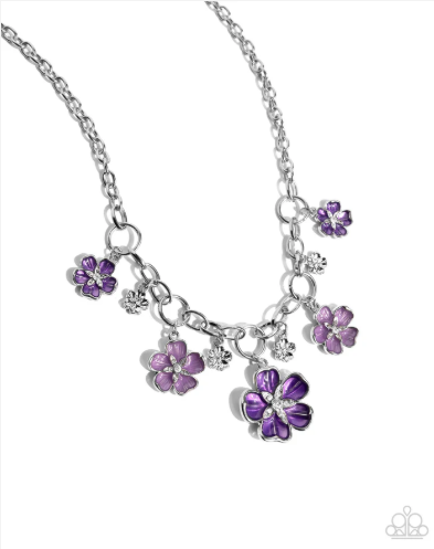 Secretive Sprig Purple Necklace