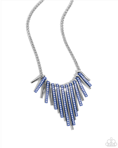 Fashionable Fringe Blue Necklace