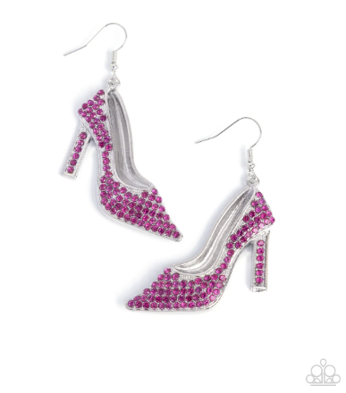 Wedding Shoes Pink Earrings