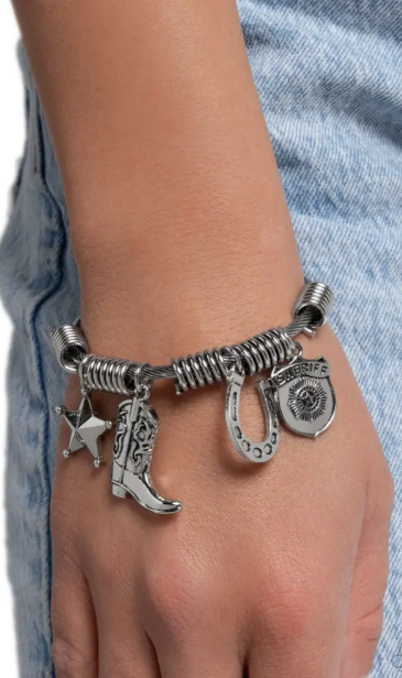 New Sheriff in Town Silver Bracelet