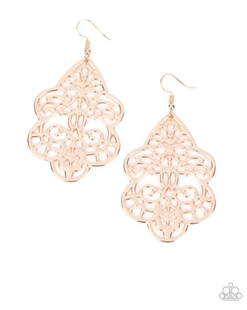 Festive Foliage Rose Gold Earrings