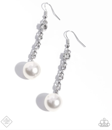 Genial Glam White Earrings
