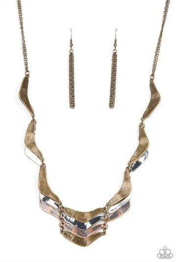 Mixed Metal Mecca Brass Necklace