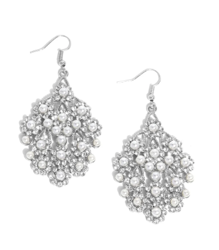 Nautical Netting White Earrings