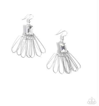 Factory Flair White Earrings