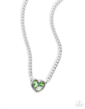 Tasteful Triad Green Necklace