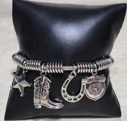 New Sheriff in Town Silver Bracelet