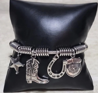 New Sheriff in Town Silver Bracelet
