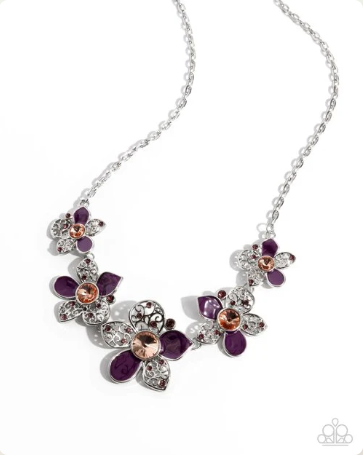 April Showers Bring Flowers Purple Necklace