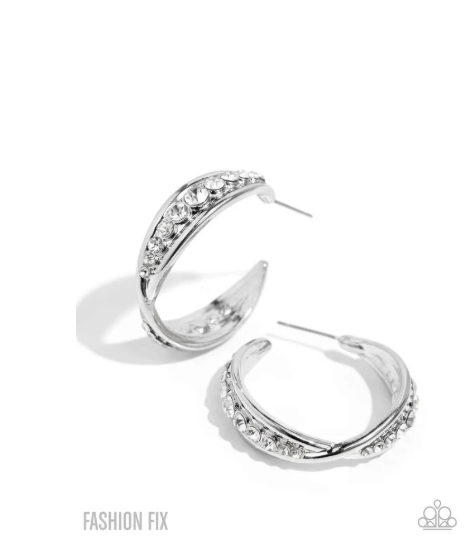 Sweeping Sonnet White Hoop Earrings