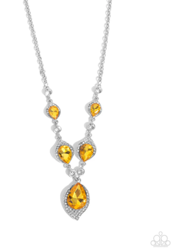 SPADES of Shimmer Yellow Necklace Set