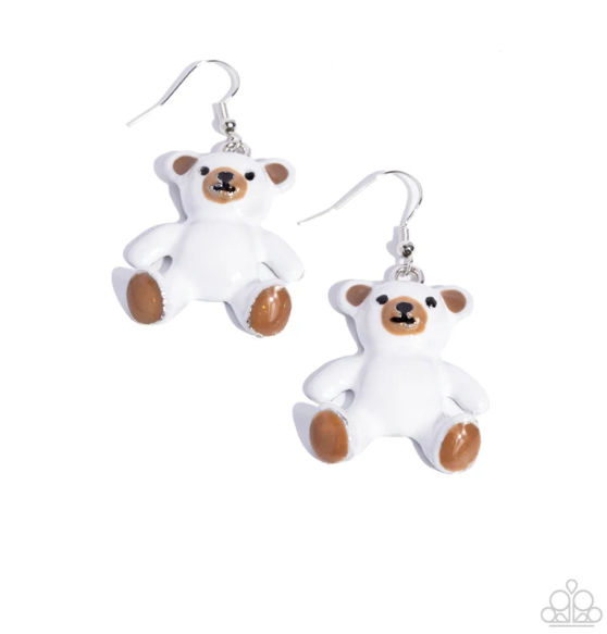 Teddy Trinket White Earrings