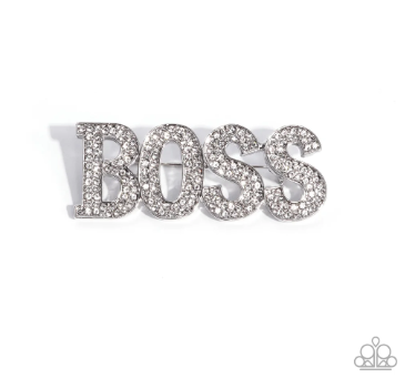 Blingy Boss White Brooch