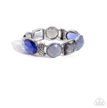 Glassy Generosity Blue Bracelet