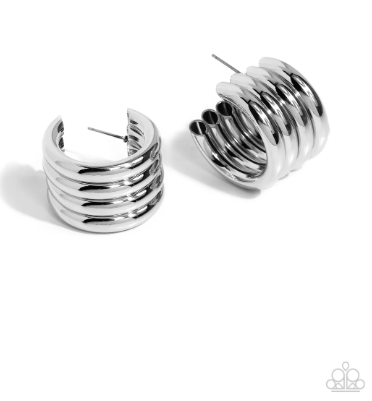 Continuous Construction Silver Earring
