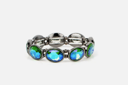 Diva in Disguise Blue-Green Multi Stretch Bracelet