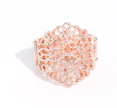 Glistening Gentry Rose Gold Ring