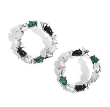 Triangular Talent Green Post Earring
