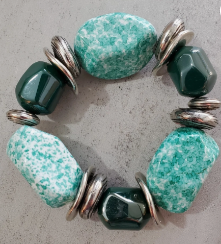 Glaze of Glory Blue Chunky Beaded Bracelet