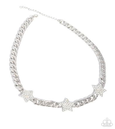 Uncle Sam Stars White Necklace
