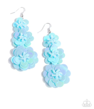 Beaded Bouquet Blue Earring