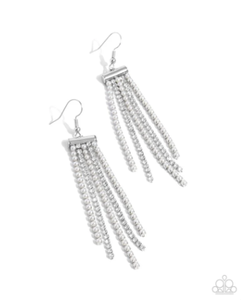 Tapered Team White Earring