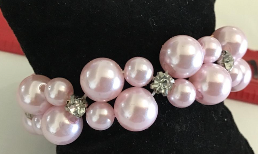 Pink and Rhinestones Fashion Bracelet