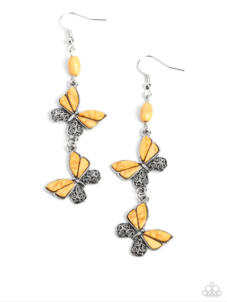 Spirited Soar Yellow Earrings