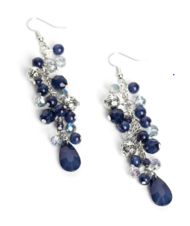 Cheeky Cascade - blue earrings