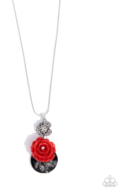 Rosy Rendezvous Red Necklace