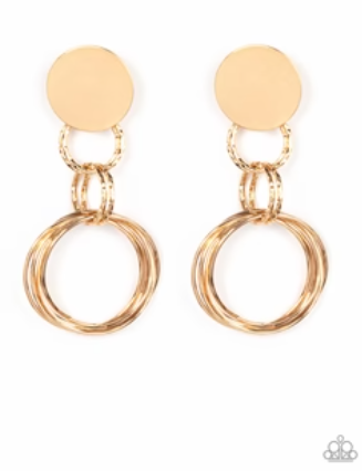 Industrialized Fashion Gold Post Earrings