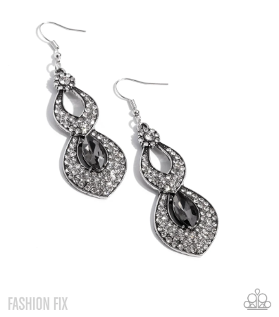 Notably Noir Silver Earrings