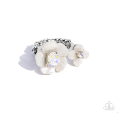 Delicate Duo White Ring