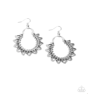 Botanical Tambourine Silver Earrings
